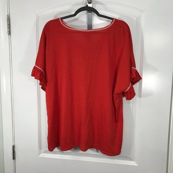 Max Studio Blouse Tunic  Red Size 2X CB-04 - Picture 5 of 5